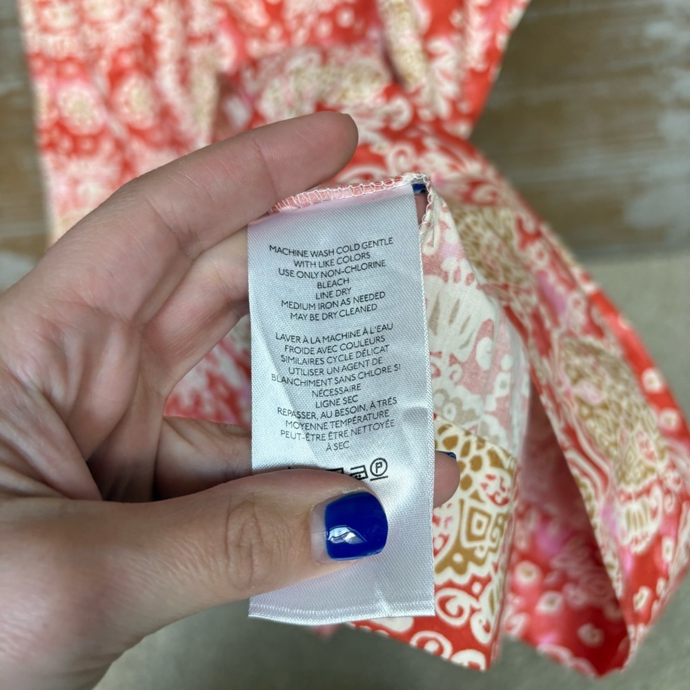 Anthropologie Maeve Printed Flutter Sleeve Midi Dress Hawaiian Boho Womens L - Picture 4 of 6